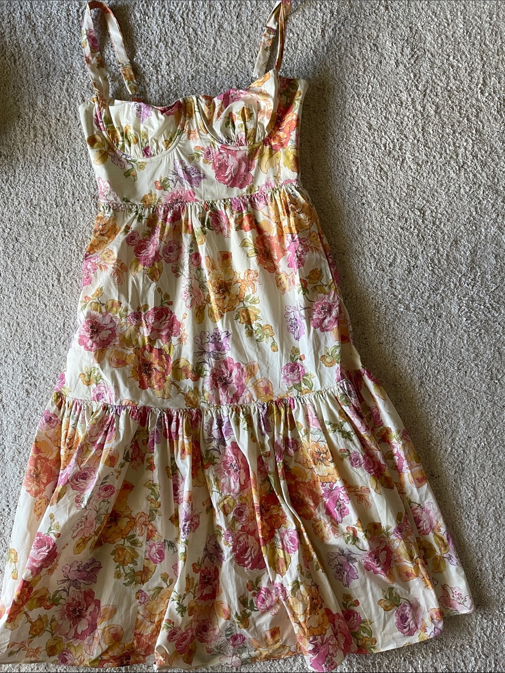 HOUSE OF CB Elia Floral Stretch Cotton Blend Corset Sundress - Picture 5 of 11